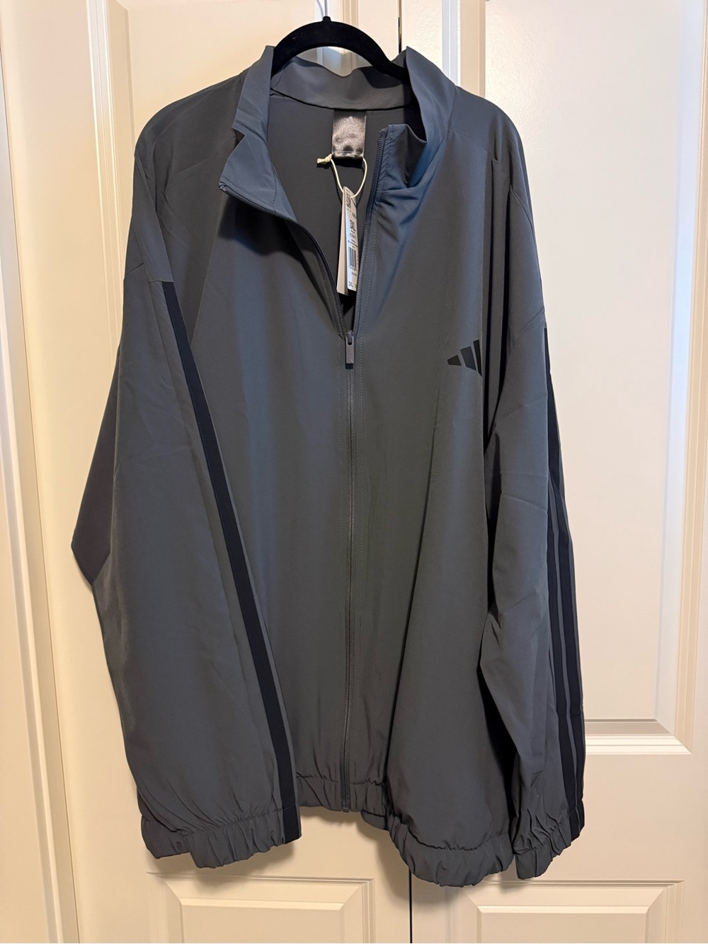 adidas Men's Dark Gray Lightweight Full-Zip Jacket